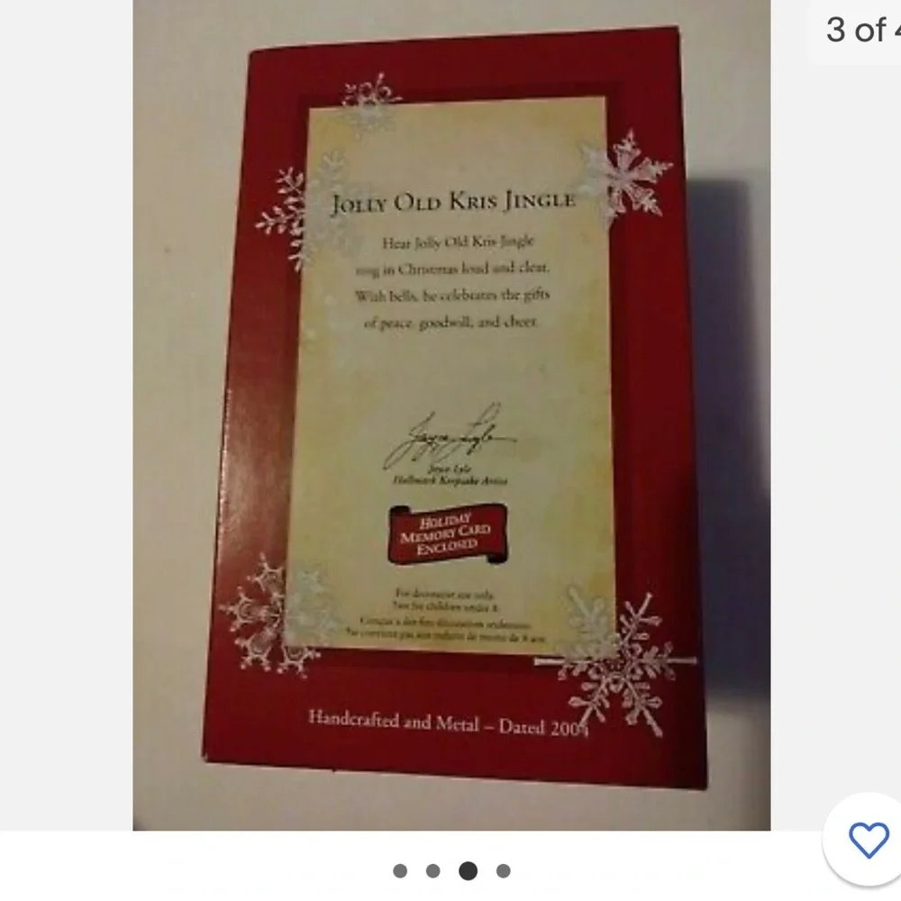 HALLMARK Jolly Old Kris Jingle GOLD Suit Keepsake 2004 Holiday Ornament